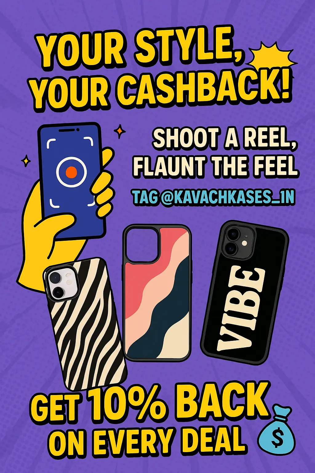 Show off your Kavach Kase in action! Whether it&#39;s anti-yellow clarity or glitter-ring glam, we want to see it shine. 📸 Shoot a reel, tag us @kavachkases, and get featured!