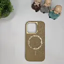 Leather Kase with Magsafe Golden Ring iPhone 16